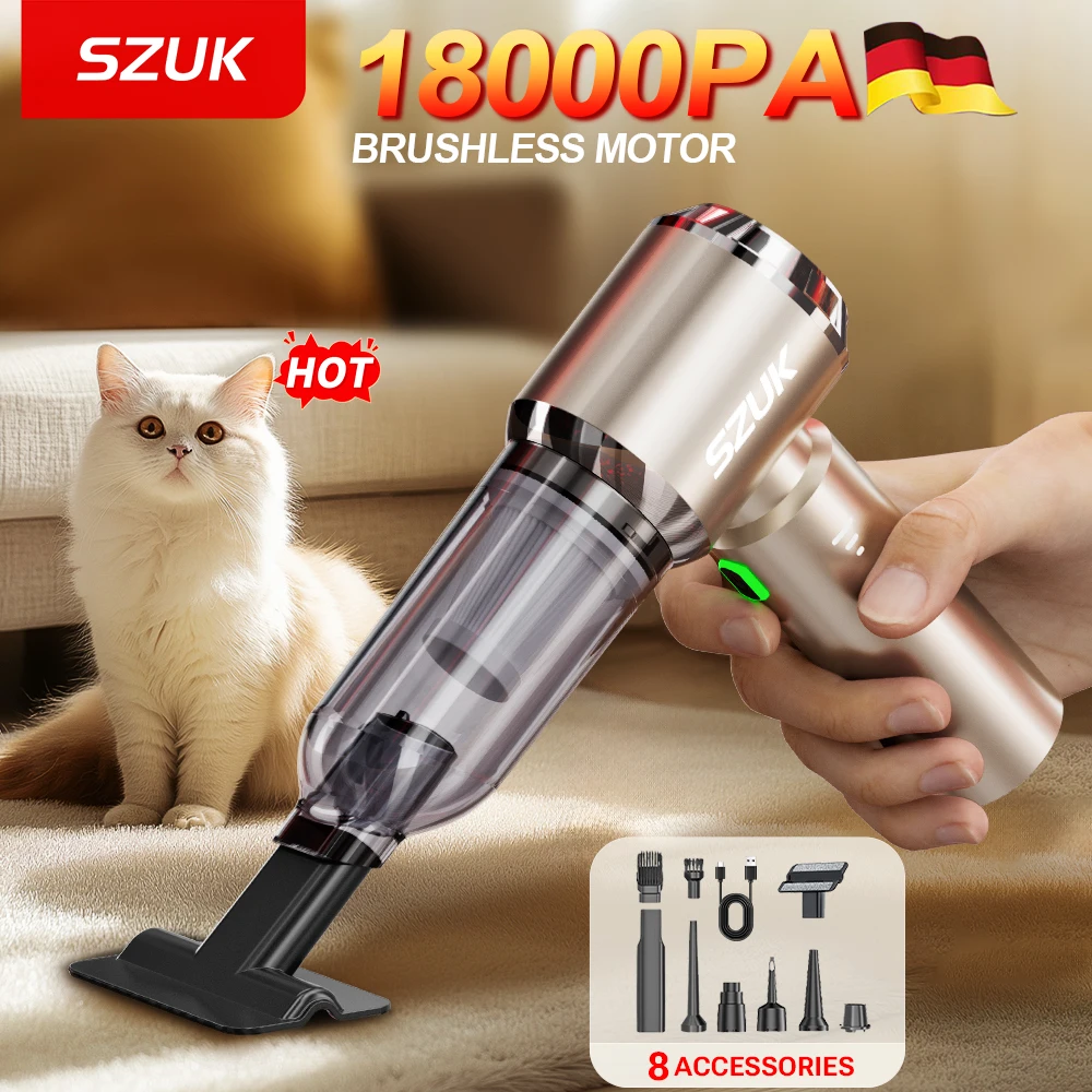 SZUK C012 Car Vacuum Cleaner 18000PA Wireless Strong Suction Handheld Portable Car Cleaner Cleaning Machine Mini Vacuum Cleaner