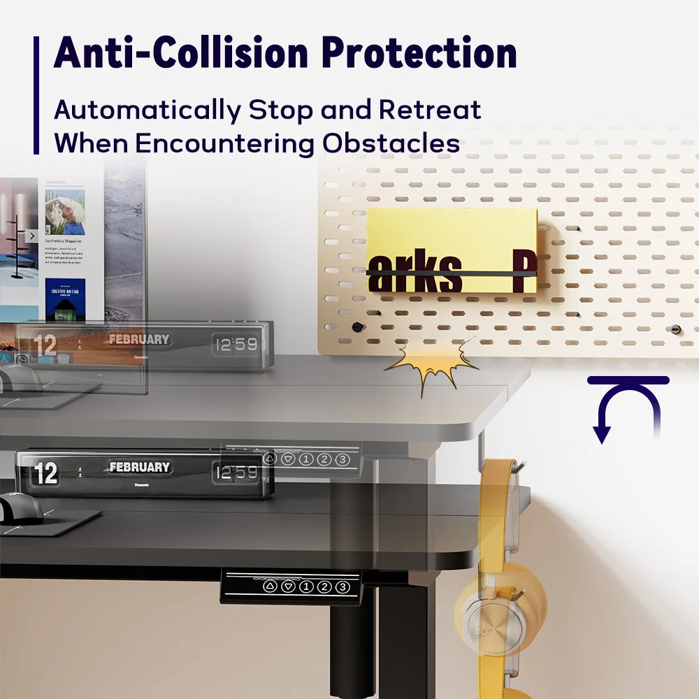 مكتب قائم كهربائي، طاولة جلوس بارتفاع قابل للتعديل مع لوحة ذاكرة ذكية للمكتب المنزلي 120*60 سم #6