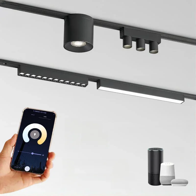 ST1-Serie Smart TUYA ZIGBEE Ultradünne magnetische Schienenleuchte aus Aluminium, 6 mm, keine Zelle erforderlich, hohe Härte, moderne flexible Leuchte