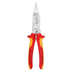 KNIPEX Insulated Cutting Pliers for Electrical Installation VDE-tested with Opening Spring Crimping Stripping Plier No.1396200