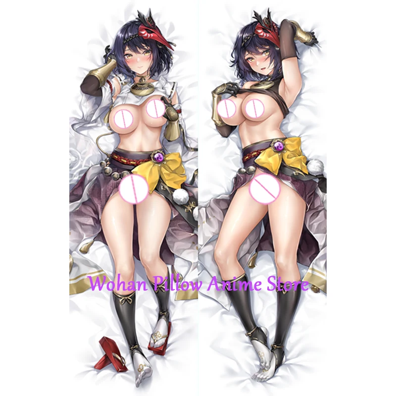 Dakimakura Anime Pillow Cover Kujou Sara Double Sided Print Life-size Halloween Christmas Decoration