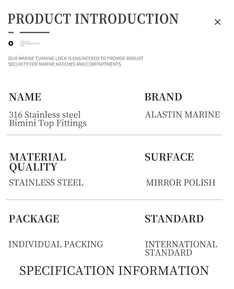 316 Stainless Steel Fitting Boat Bimini Top Hinged 22mm 25mm 30mm 32mm Jaw Slide Easy Install Marine Hardware