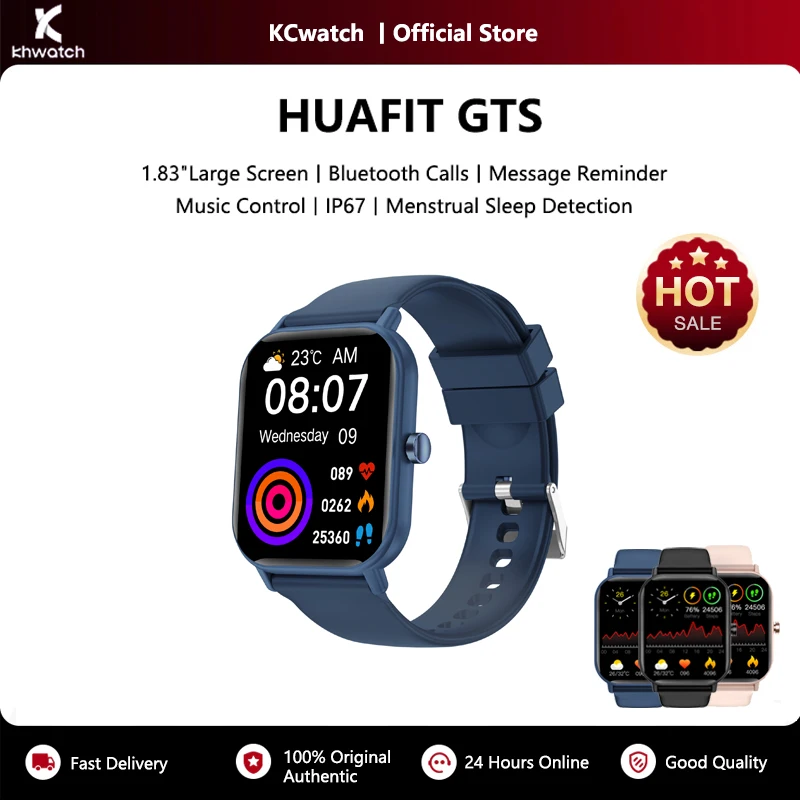 KHwatch GTS Man Watches 1.83"Large Screen Bluetooth Call Message Reminder  IP67 Sports Waterproof Watches For Boy Teen Man Kids