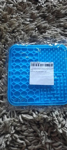 Customer review photo for Dog Lick Mat with Suction Cups