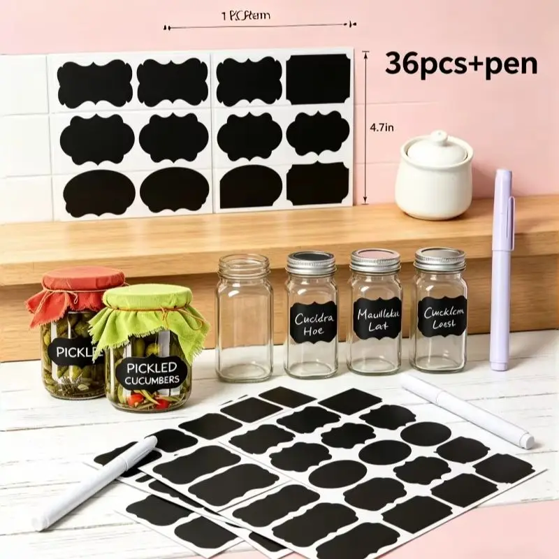 

36 Matte Black Label Stickers Custom Marking​ – Fade Resistant No Residue Plastic Glass Metal Surfaces