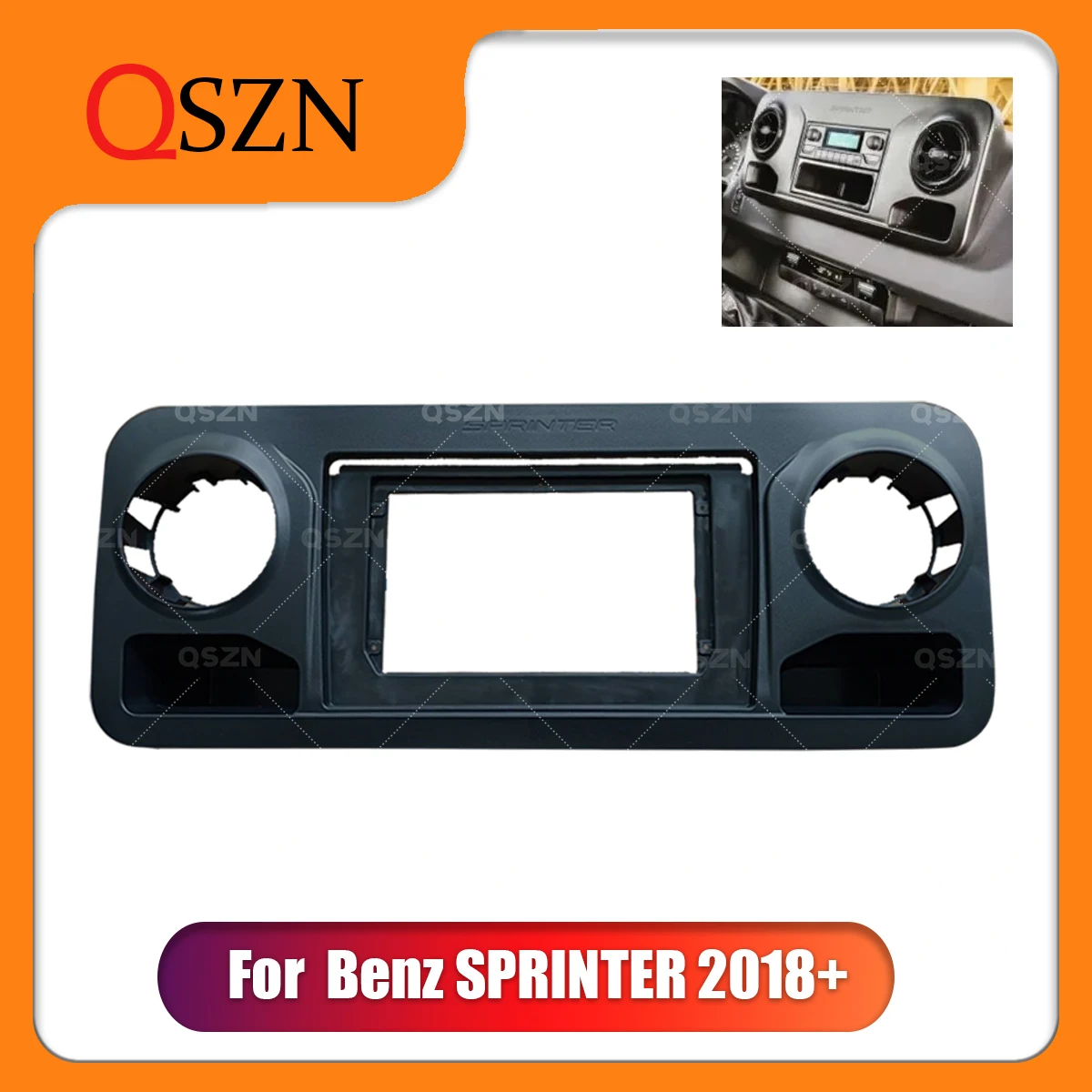 

QSZN 10.1 Inch Car Frame Fascia For BENZ SPRINTER 2018+ LHD Bezel Panel Fitting Frame Dashboard Mount Kit 2 Din