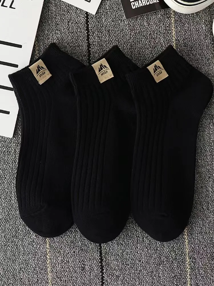 15 Pasang Kaus Kaki Hitam Putih dengan Pola Gunung Salju, Cocok untuk Pria dan Wanita, Cocok untuk Olahraga