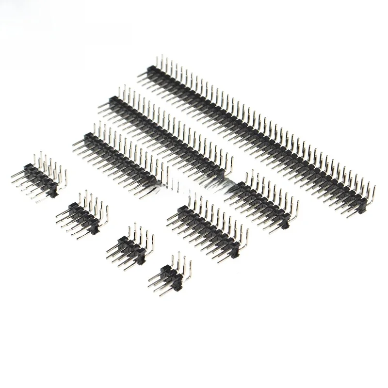 10 SZTUK Dwurzędowe męskie złącze PIN pod kątem prostym o skoku 2,54 mm 2*2/3/4/5/6/7/8/9/10/16/20/40 PIN/P 2x/3/4/5/6/8/10/16/20/40 — zdjęcie 2