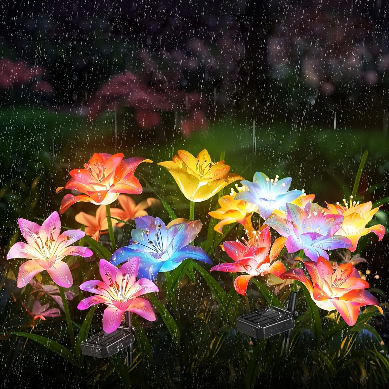 ソーラーライト屋外ガーデン装飾 - 6個セットソーラーフラワ - Flower Photography Led Lighting Pack のレビューと価格