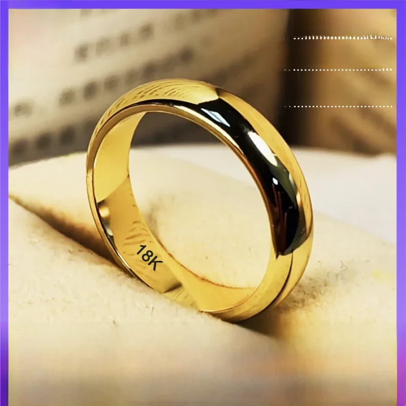 Nie verblassen klassische 4mm 18k goldene runde ewige Ehering Mode accessoires Liebhaber Schmuck