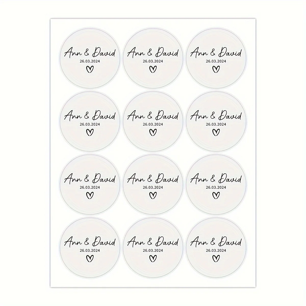 120pcs/10sheets Customized Stickers Golden Black Name Date For  Wedding Anniversary Gifts Decor Packaging Seals Invitation Label - view 4
