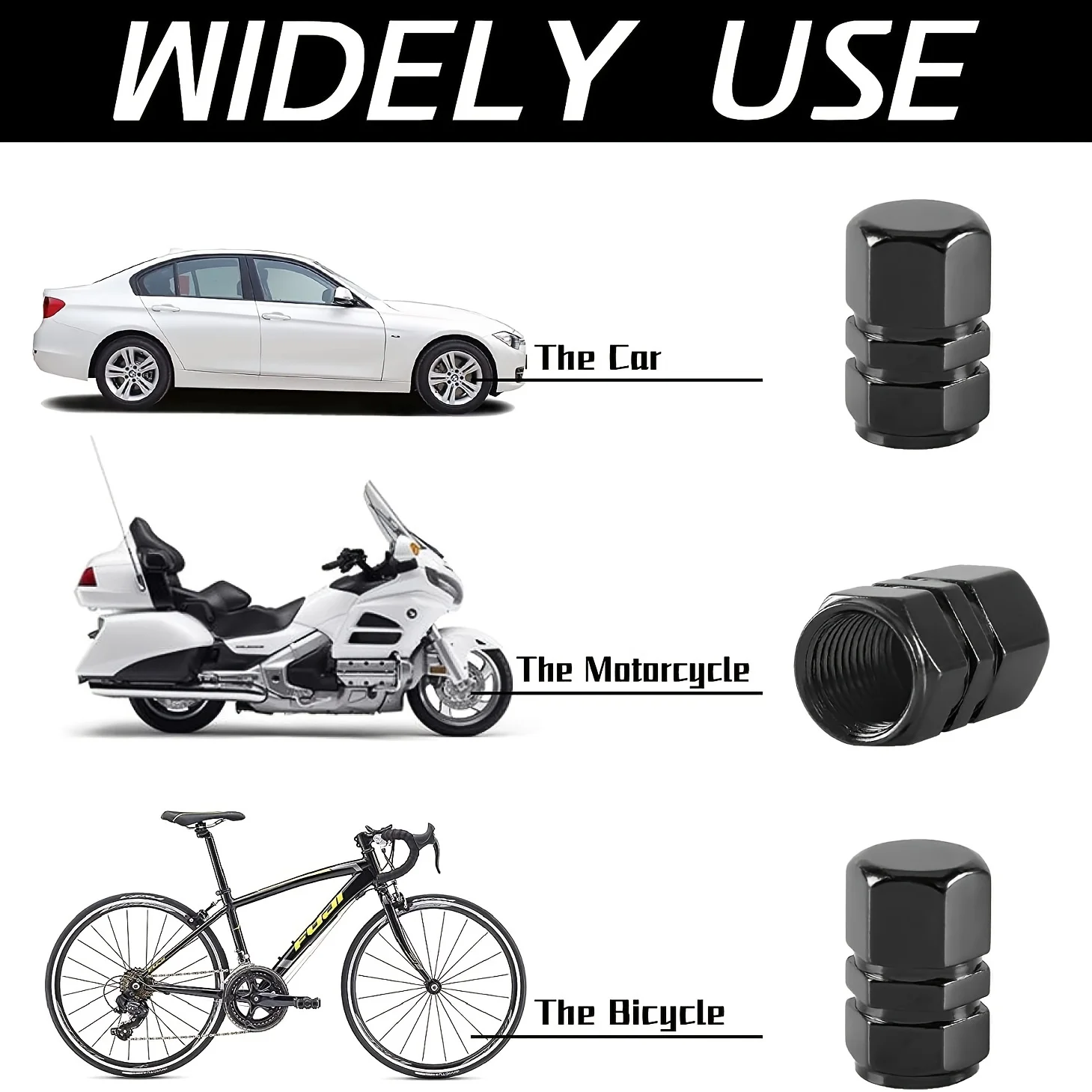12pcs Universal Car Tire Valve Stem Caps Air Caps Cover for Cars SUVs Bikes Trucks Motorcycles - Easy to Install Tire Cap Set image 2