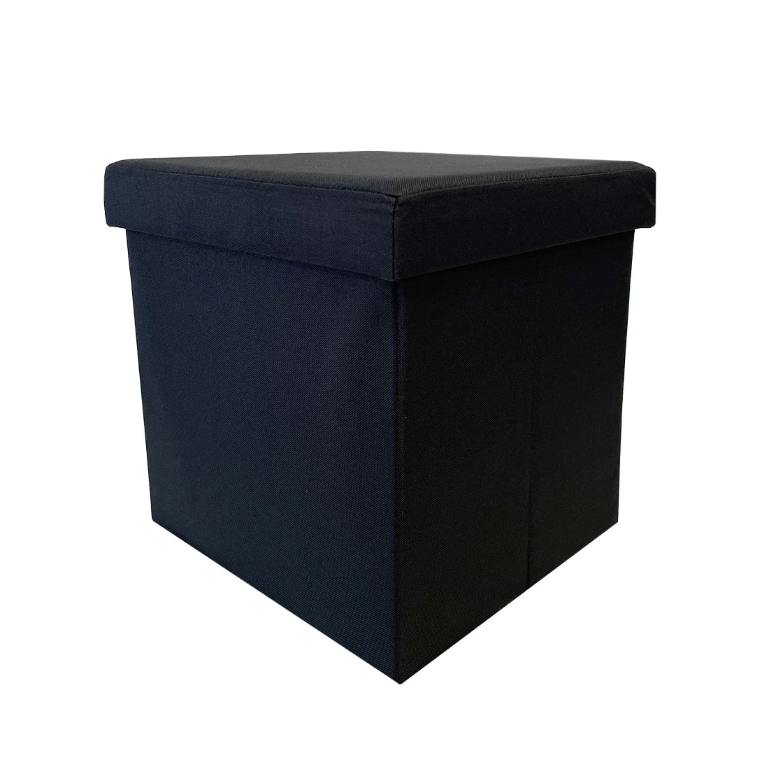 Accommodate Textile Stool for Folding Storage 38x38x38 cm. High Load Square Multi-Purpose Ottoman Puff, Comfortable and Padded Footrest Trunk.