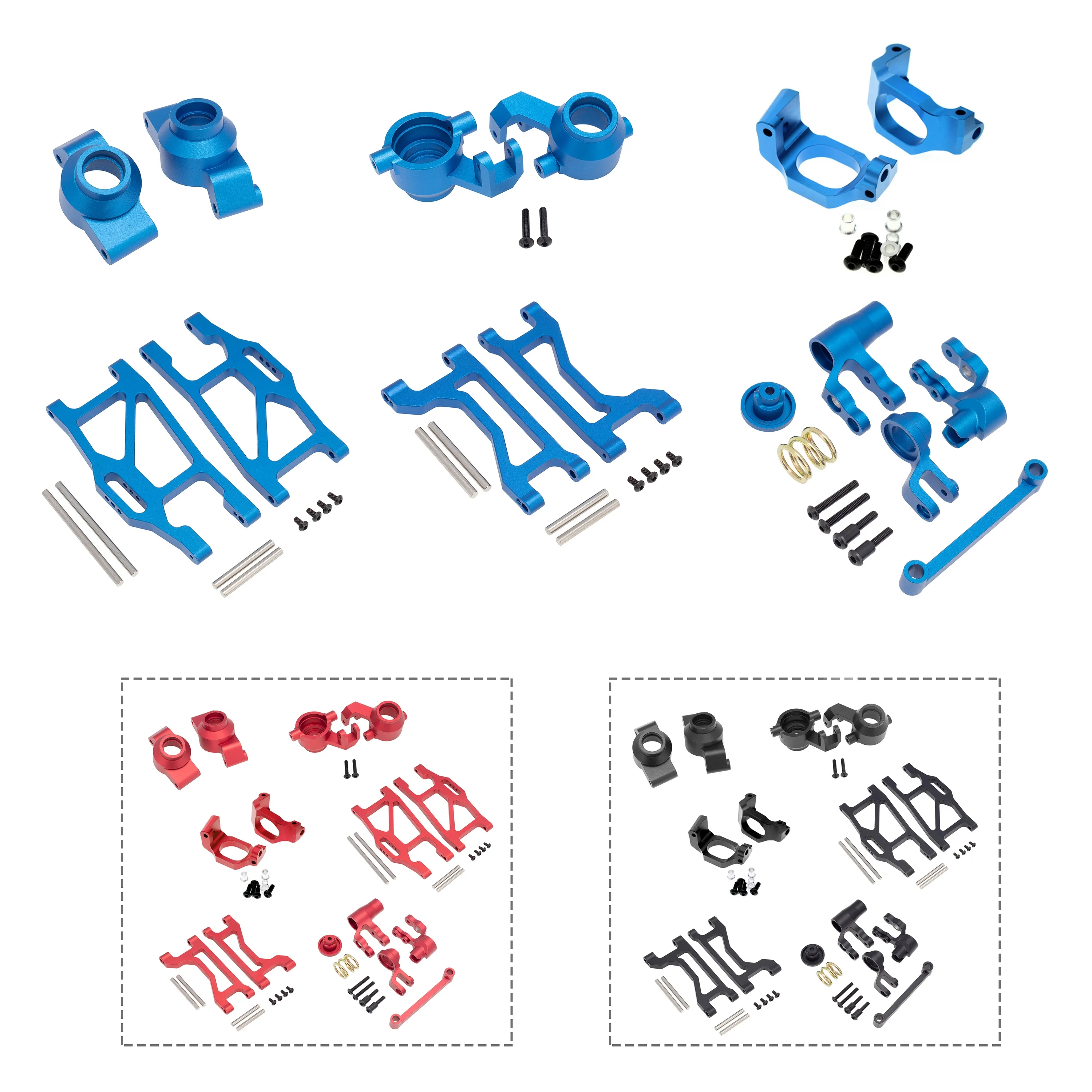 MEUS 1/10 RC Car Upgrade Parts 6061-T6 Reinforced Metal Retrofit Kits for Maxx