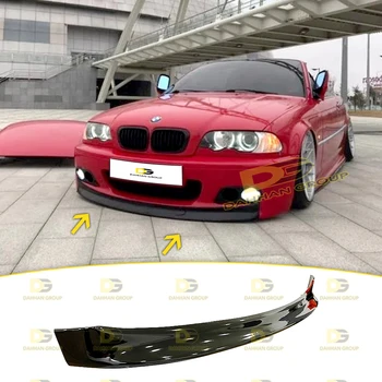 Bm 3-serie E46 M Tech M Sport 1997 - 2006 Csl-Stijl Voorsplitter Lip Spoiler Vleugel Carbon Look Of Pianoglans Zwart Plastic