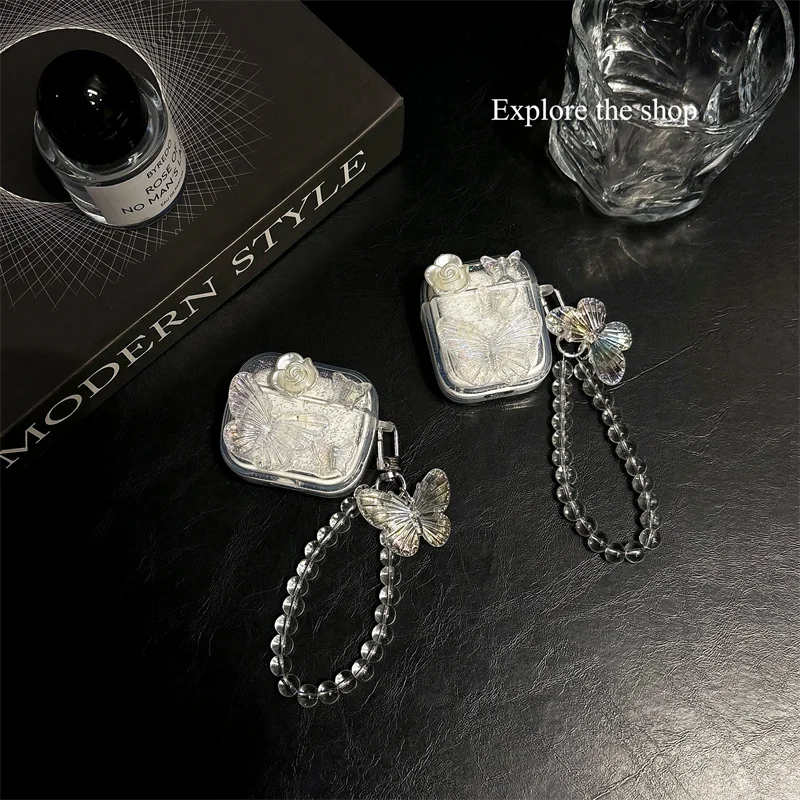 Three-Dimensional Butterfly Rose for AirPods Pro 2 Wireless Earphone Case Bluetooth Headphone Case Small Fresh Ins Small