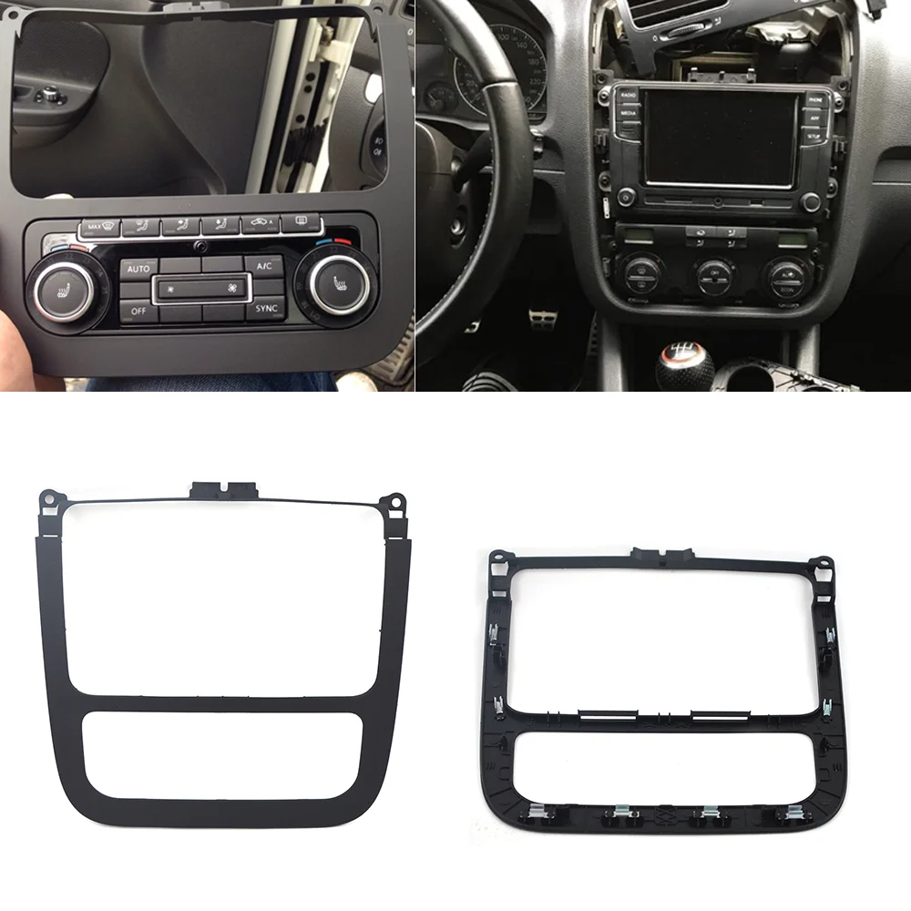 

For Jetta Golf MK5 MK6 2011 1KD 858 069 Car Automatic Air Conditioning Panel CD Panel Surround Radio Black Cover Trim 1K0858069