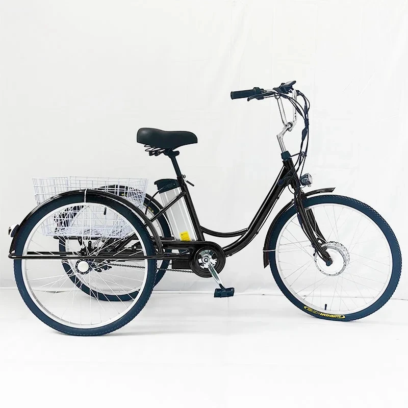 Triciclo Elétrico de 24 polegadas 36V 250W Bicicleta de Três Rodas E-Bike