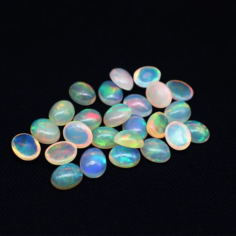 Natural Fire Opal Oval Cabochon - Smooth Polished Surface Loose Gemstone Multiple Sizes High Quality for Jewelry Making