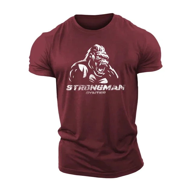 3D Printed Gorilla Fitness T Shirt High Quality Men's Short Sleeve Tops Comfortable Muscle Man Tough Guy Plus Size T Shirt