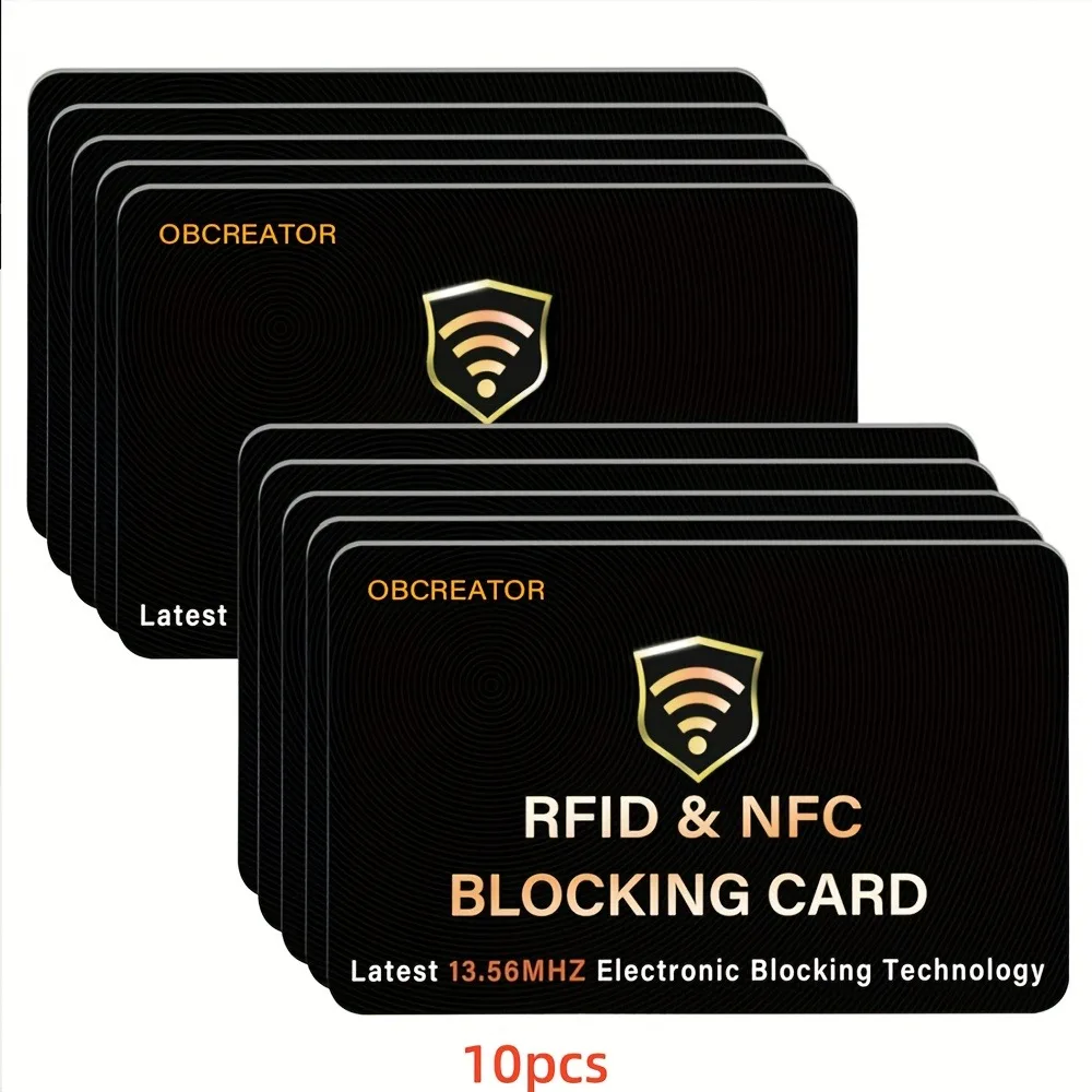 10/5pcs RFID Blocking Card Protector, Anti-Theft Contactless NFC Blocker for Bank Debit/Credit Cards, Wallet Protection