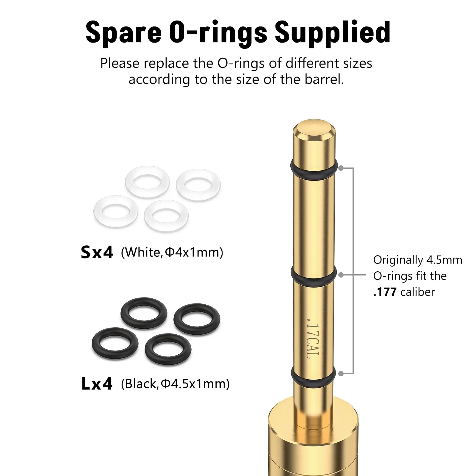 CVLIFE  Rifle Airsoft 17HMR/.177 Cal End Barrel Bore Sight Red Laser Boresighter with 4 Sets of Batteries and Spare O-Rings