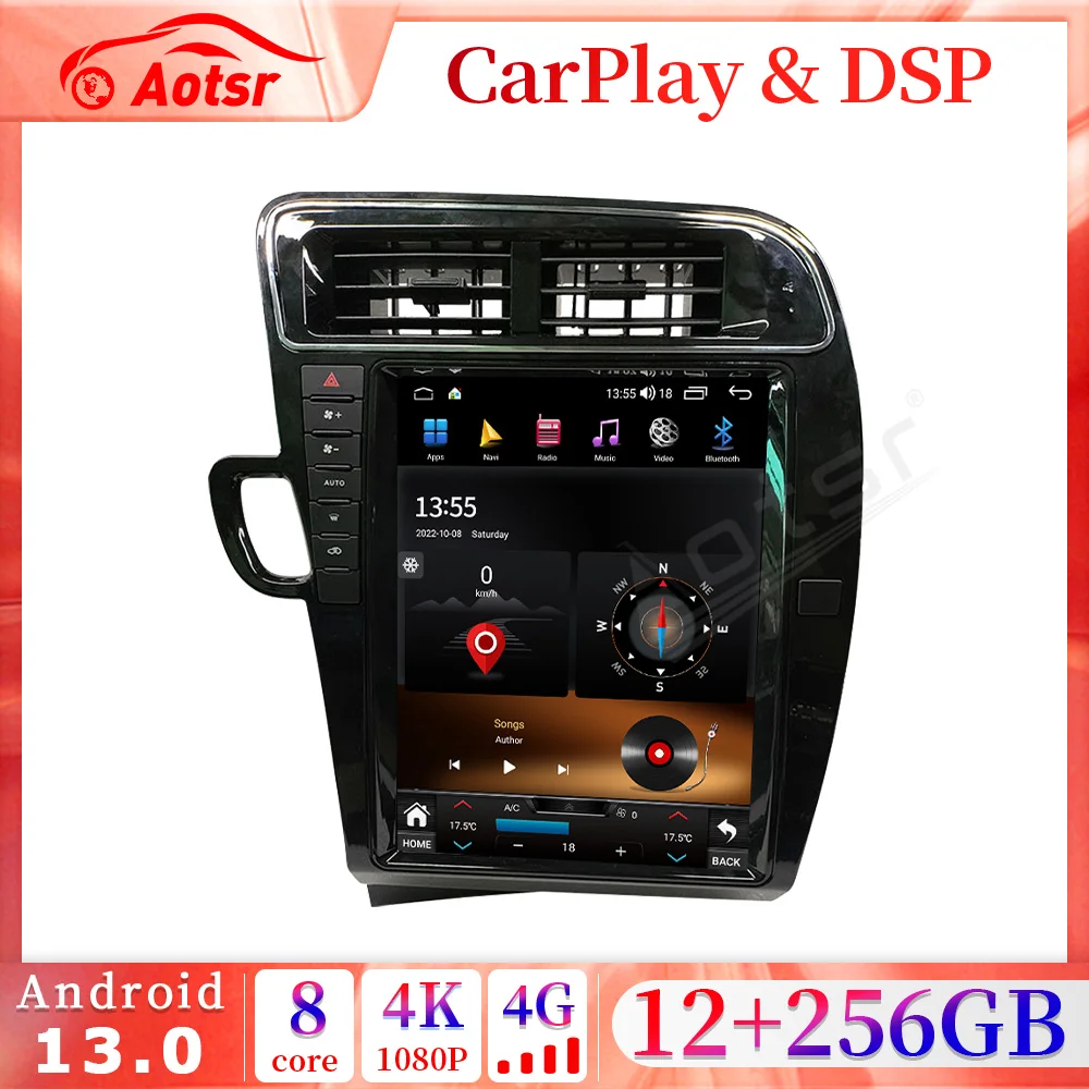 

12+256GB For Audi Q5 Q5L 2009-2015 Android 13.0 Car radio Player GPS Navi Auto Auto Stereo Multimedia DSP carplay 4G SIM Player