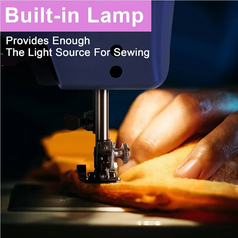 Sewing Machine Portable Mini Winding Reverse Replaceable Presser Foot 12 Built In Stitches Sew Patterns