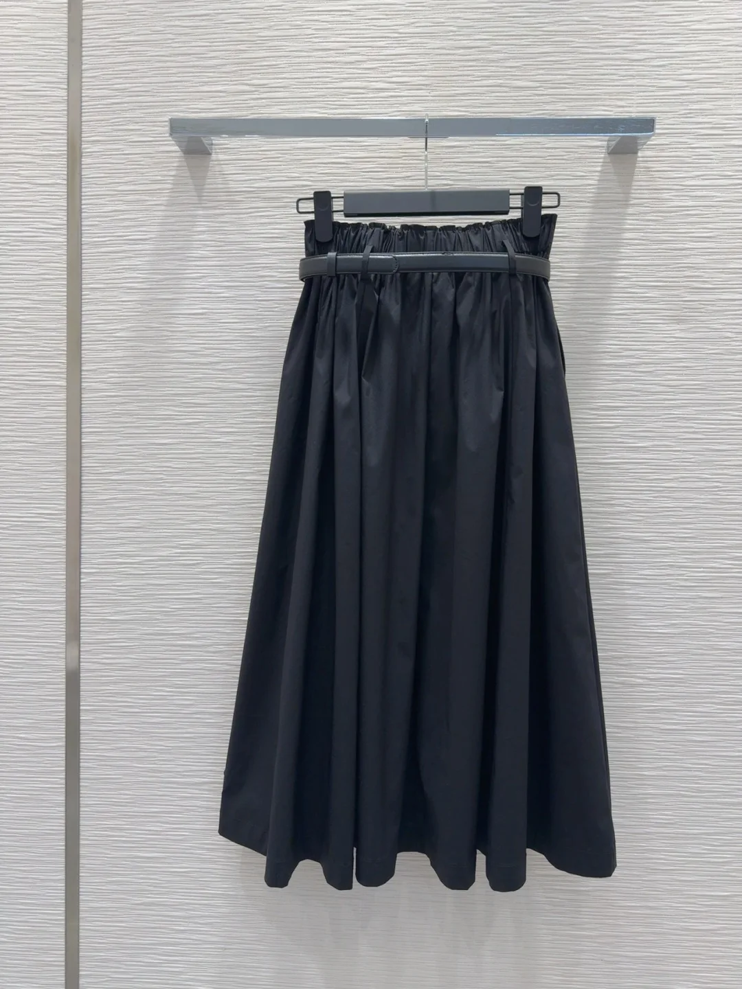 

High Quality Spring And Summer Women's Casual Fashion Belt Pockets A-line Solid Cotton Skirt JQ069