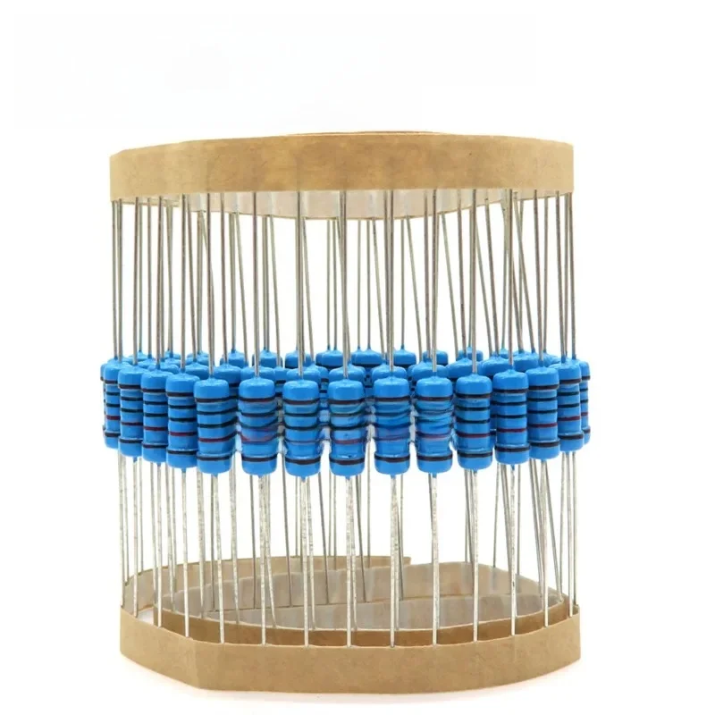 20szt 1W Rezystor z folii metalowej 1% 1R ~ 1M 1 2 10 22 47 100 330 ohm 1K 4.7K 10K 22K 47K 100K 330K 470K 2R 10R 22R 47R 100R 330R — zdjęcie 2