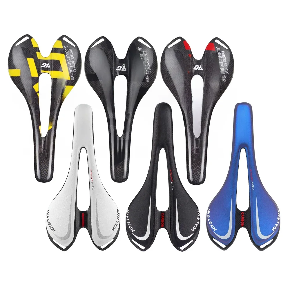 AliExpress WALGUN Full Carbon bike saddle 143 272 men women oval rails mtb road carbon fiber bicycle saddle seat cushion blue white black red pink