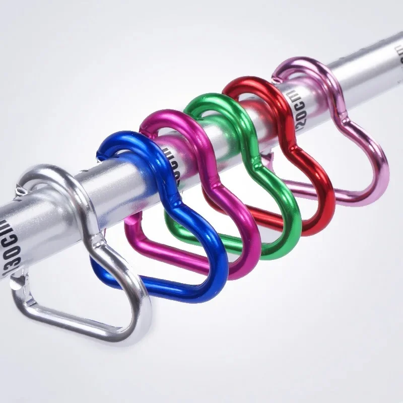 6 stuks duurzame hartvormige karabijnhaak sleutelhangerclip voor OutdoorAdventures - perfect voor kamperen, wandelen en reizen - afbeelding 2