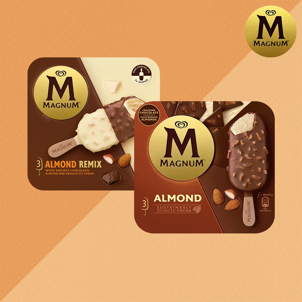 Magnum Almond Pack (100ml x 3 Mice) x 1 Pack + Magnum Almond Remix Pack (85ml x 3 Mice) x 1 Pack