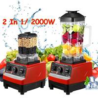 2 IN 1 Electric Blender 2000W High Power Heavy Duty Blender Food Processor Smoothie for Kitchen Juicer Durable Stationary Blende