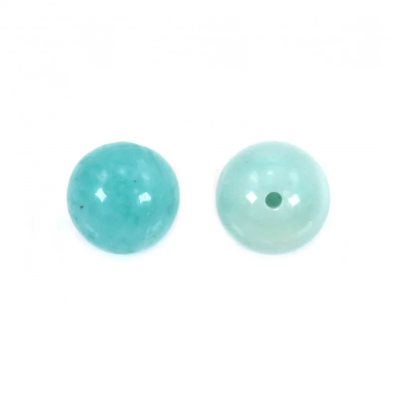 5pcs Amazonite Round Half Drilled Beads Semi Hole 6/8/10/12mm Natural Stone Accessories  For Jewelry Making Earrings Pendant