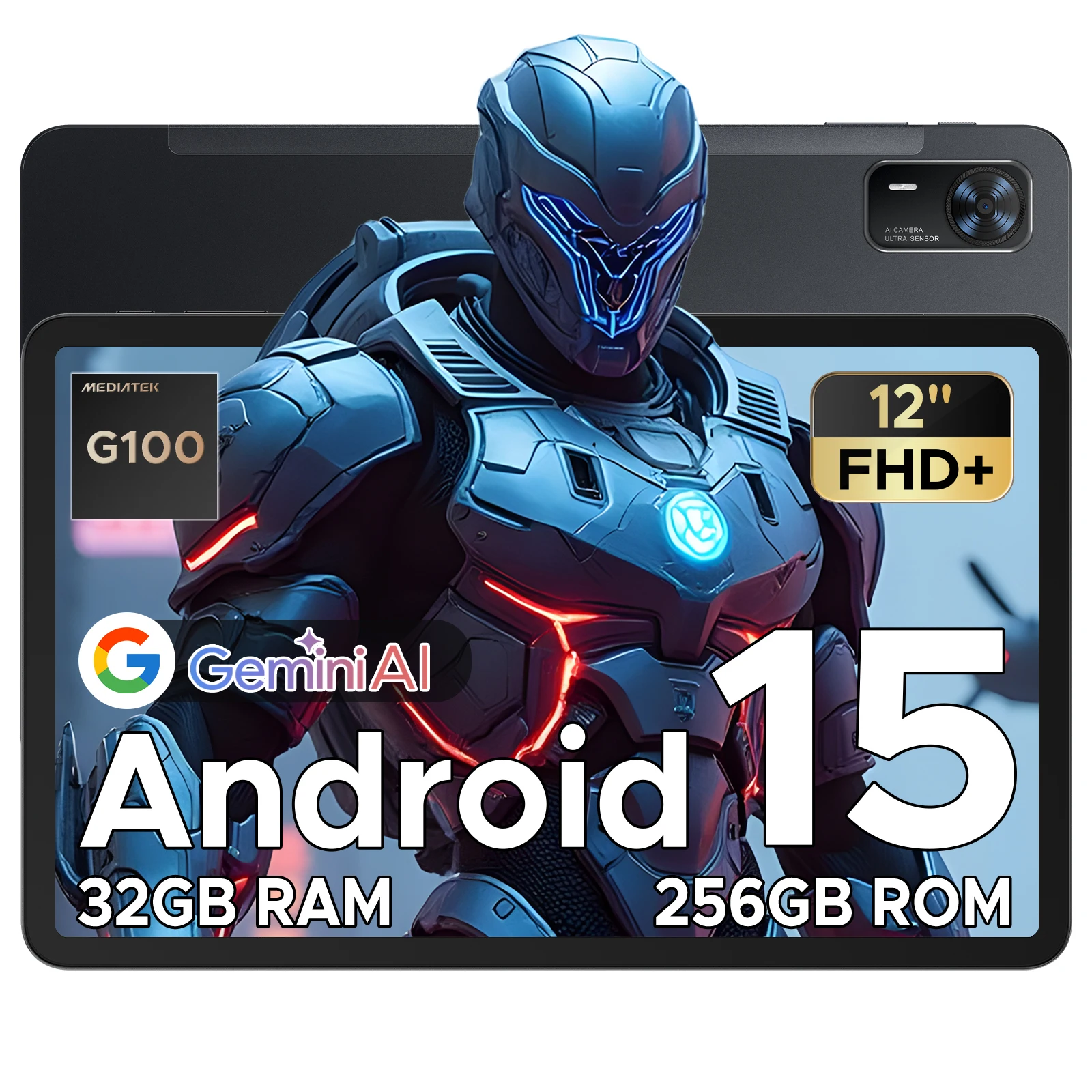 DOOGEE Tab E3+ Gaming Tablet Helio G100 Android Tablets 12 Inch 32GB+256GB/2TB 2.4K 90Hz Display Tablet Octa-Core with Gemini AI