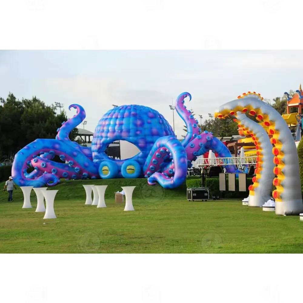 Outdoor Advertising Inflatable Octopus Tent Booth for Decorations and Events Featuring a Stylish DJ Octopus Design For Party
