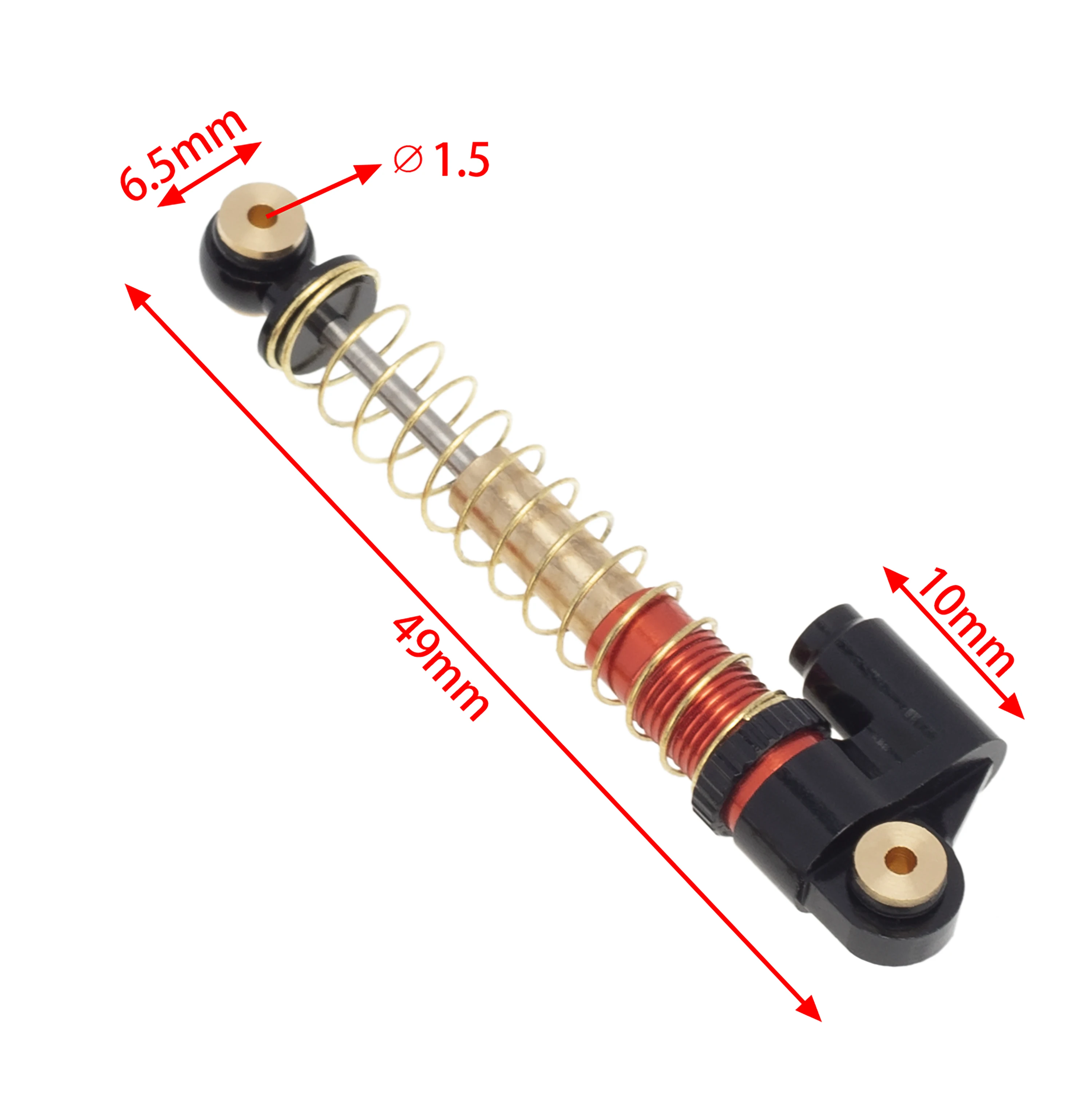 MEUS RC Model Car Retractable Lengthened Shock Absorber Ajustable Spring Damper Shocks 43-48MM for Axial SCX24 JEEP 9081 C10