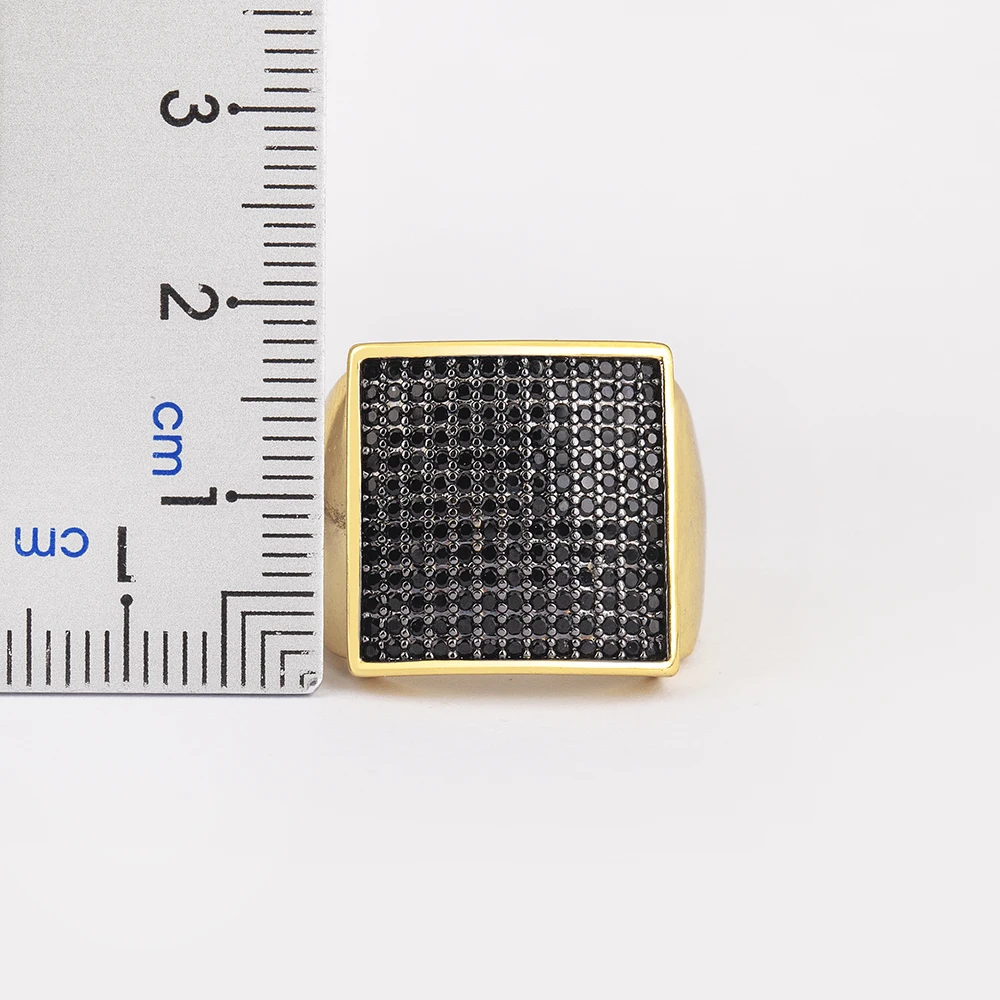 Nidin Classic New Design Irregular Rectangle Shape Geometric Zircon Tennis Open Rings For Women Girls Boys Aesthetic Jewelry