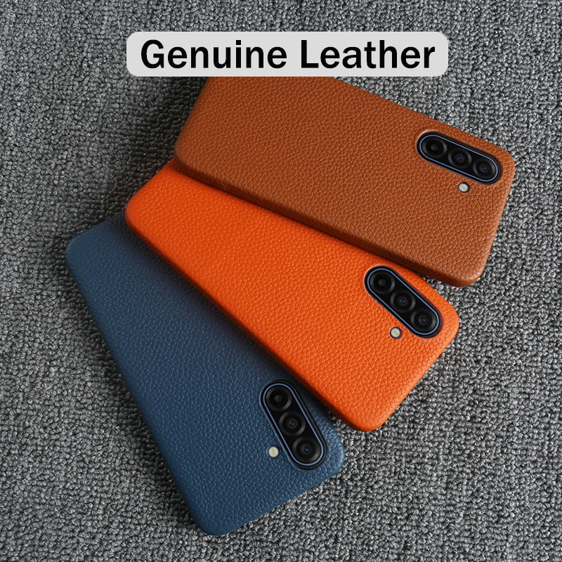

Luxury Genuine Leather Phone Case for Samsung Galaxy A17 A07 A26 A36 A56 A16 A12 A13 A14 A15 A53 A33 A55 A54 A52 Slim Cover Capa