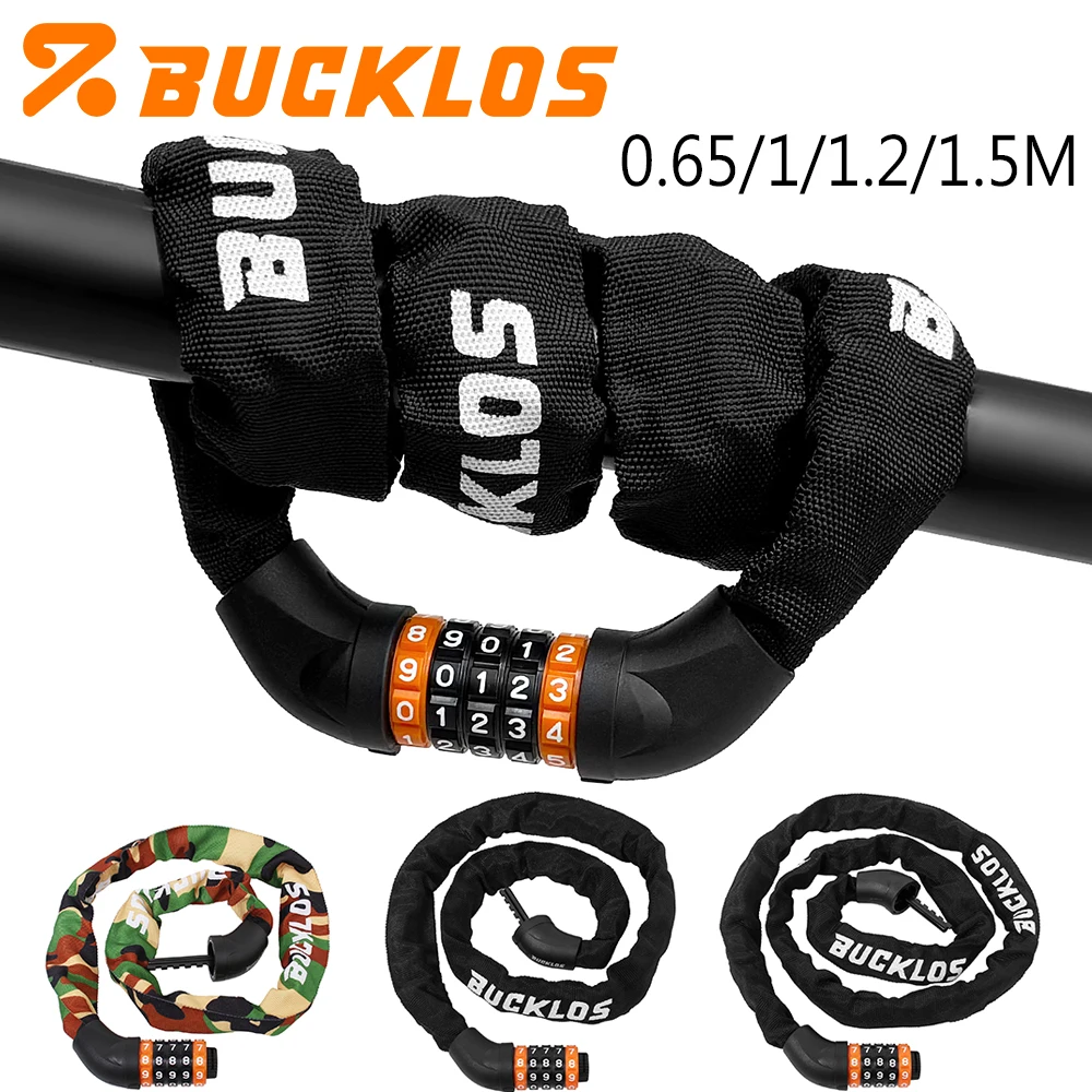 AliExpress NONE BUCKLOS 5 Digit Bicycle Chain Lock Zinc Alloy Bicycle Anti-theft Lock 1.5M 1.2M 1M Universal Password Locks Chain Gate Locks