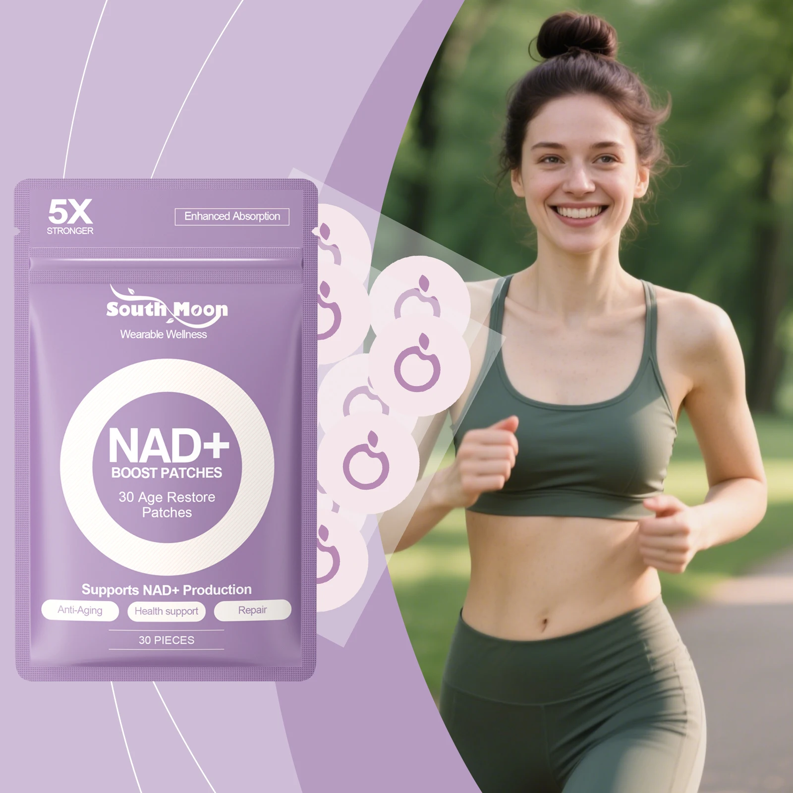 

South Moon 30 шт. успокаивающие пластыри для ухода за телом, питающие энергию тела, подтягивающие кожу, мягкие увлажняющие пластыри для омоложения тела