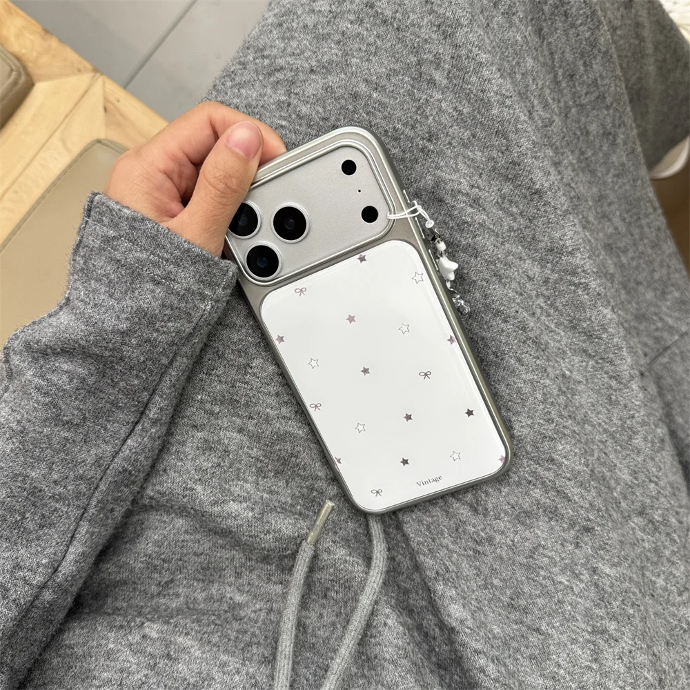 قوس فراشة على شكل نجمة بيضاء فاخرة جديدة مع حافظة حبل مناسبة لهاتف iPhone 17 Pro/13/14/15/16 Pro Max إصدار مضاد للسقوط #2