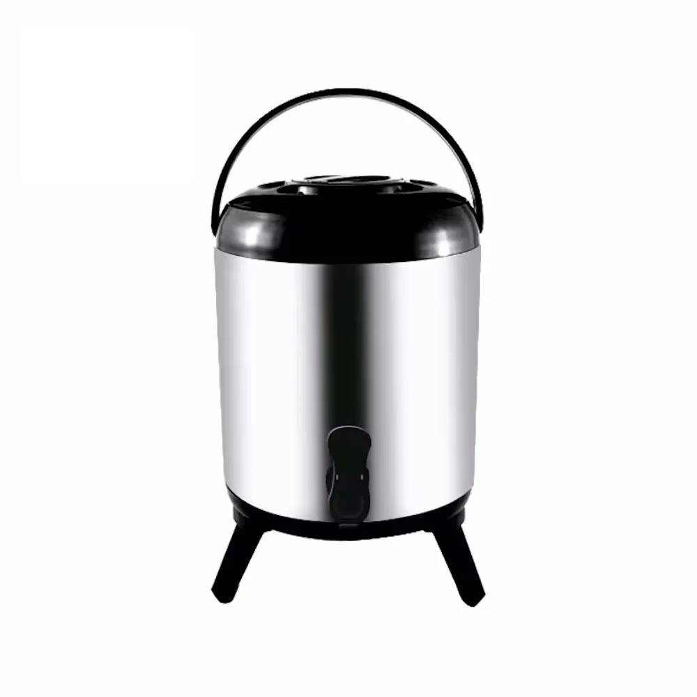 برميل عازل من الفولاذ المقاوم للصدأ لتخزين الحليب ، شاي الفقاعات ، دلو عصير القهوة ، صندوق تخزين ، طبقة مزدوجة