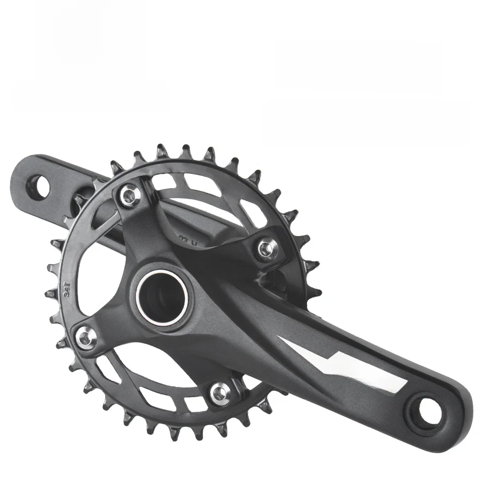 AliExpress BOLANY Mountain Bike Crankset Aluminum Alloy 140mm Hollow Crank Single Chainring 32T 34T 36T MTB Bike Cranks For Kids' Bicycle