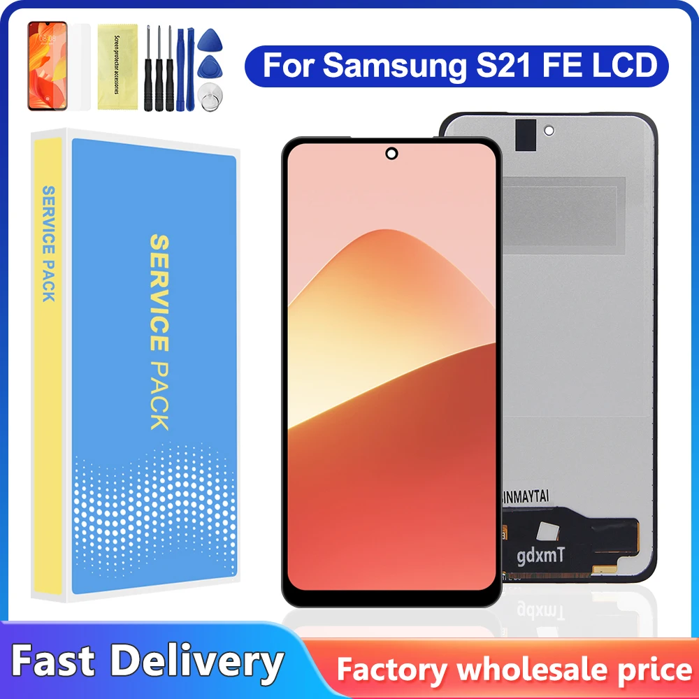 

S21 FE TFT качественный экран для Samsung S21FE 5G ЖК-дисплей G990B G990U G990W Замена дигитайзера сенсорного экрана в сборе