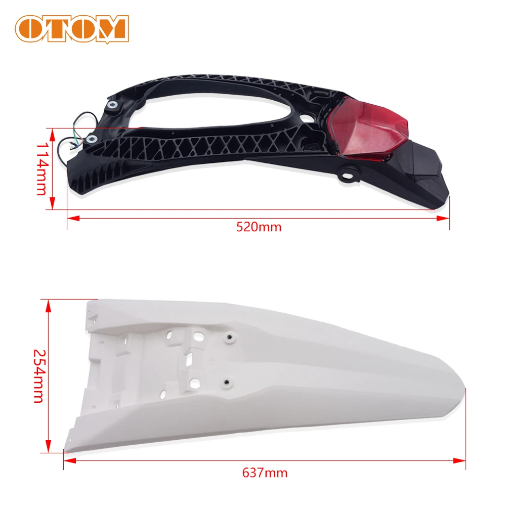 OTOM Motorcycle Rear Fender Tail Light Taillight Bracket License Plate Light Guard Cover For KTM Freeride E-SM Freeride E-XC