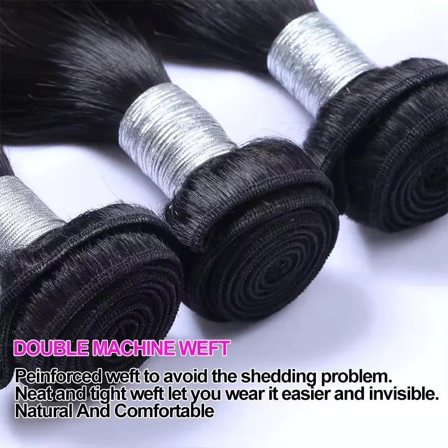 40 بوصة حزم من شعر طبيعي مفرود 100% غير المجهزة شعر بشري لعذراء 16A البرازيلي ريمي لحمة مزدوجة نسج حزم الشعر البشري