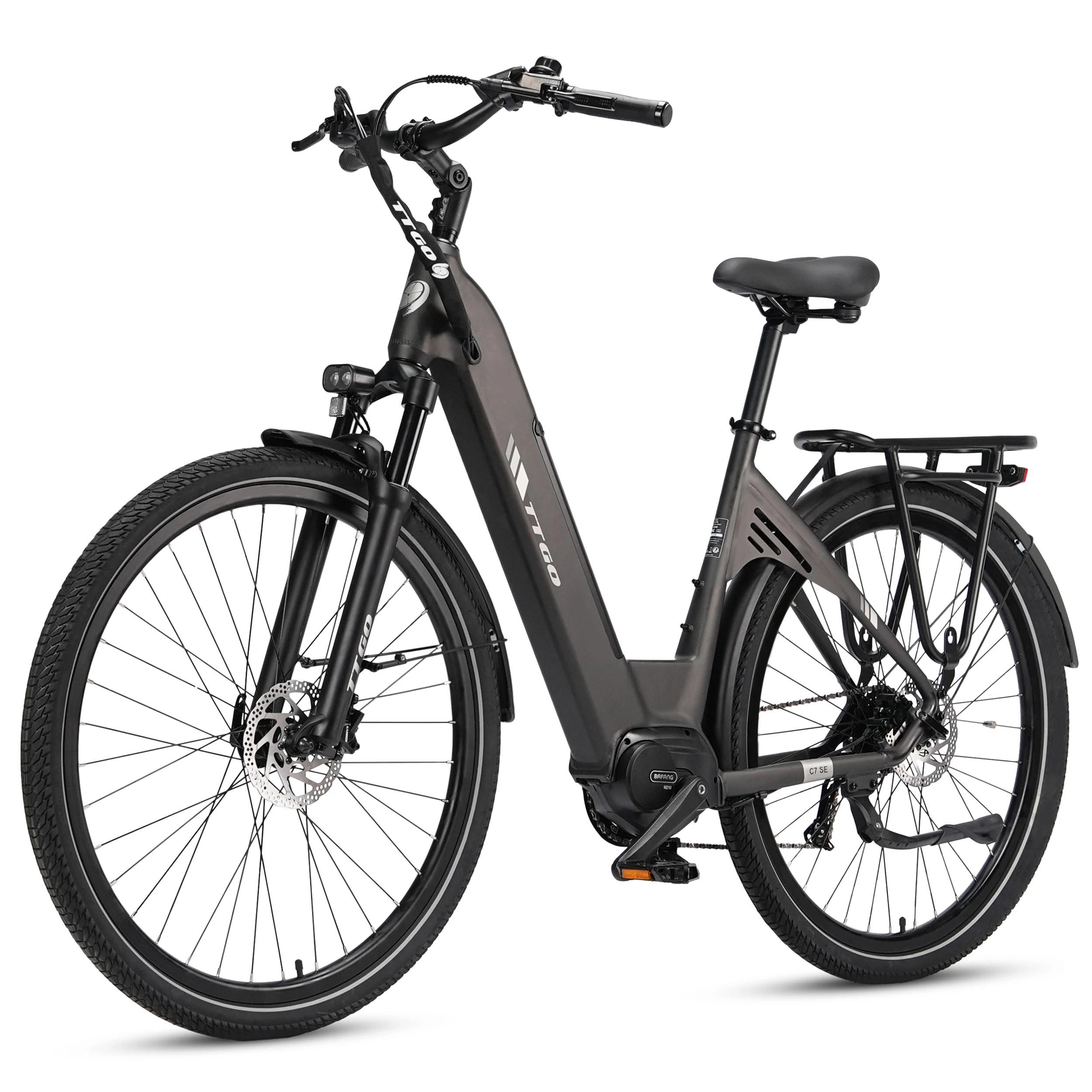 TTGO C7 SE 28 Zoll E-Bike 36V 18Ah (648Wh) 250W Mittelmotor, 25km/h Pedelec Elektrofahrrad für Damen & Herren, City E Bike mit 9 Gang & hydraulischen Scheibenbremsen, lange Reichweite, kostenloser