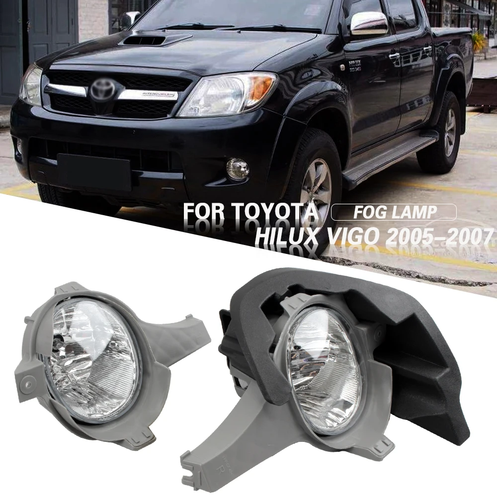 

Front Bumper Fog Lamp Upgrade Kit FOR TOYOTA HILUX VIGO 2005 2006 2007 Version Additional Foglight Set Switch + Wiring